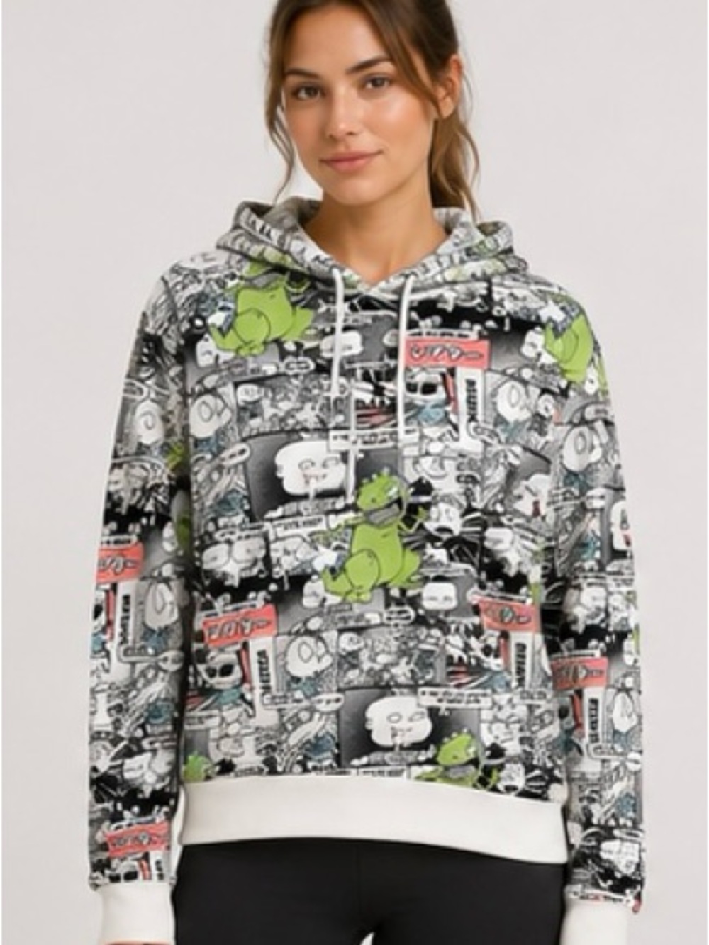 Vintage Nickelodeon Rugrats All Over Print Hoodie Reptar Graphic